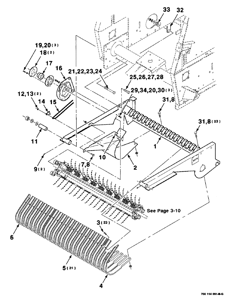 Схема запчастей Case IH 8465T - (3-06) - PICKUP, WRAPPERS AND CAM ASSEMBLY, SERIAL NUMBER CFH0074012 AND LATER Pickup