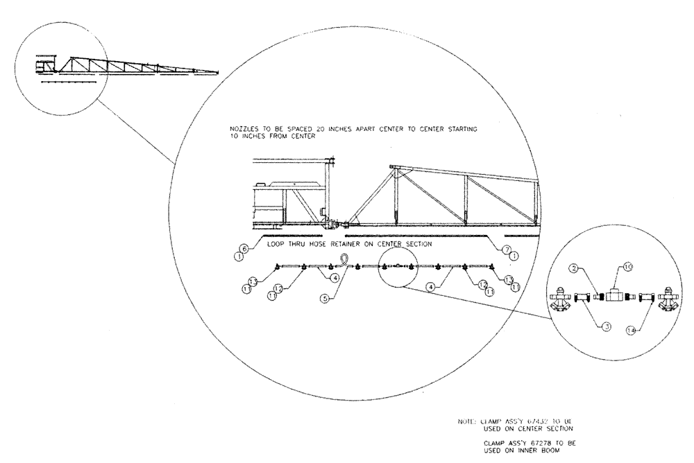 Схема запчастей Case IH TYLER - (07-004) - BOOM NOZZLE SPACING (90) TYLER SPRAYER INNER BOOM (09) - BOOMS