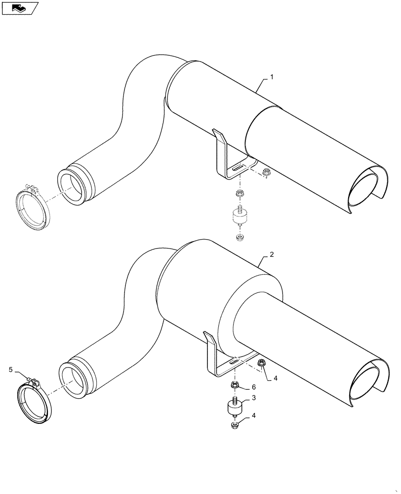 Схема запчастей Case IH 635 - (10.254.06) - EXHAUST SYSTEM (10) - ENGINE