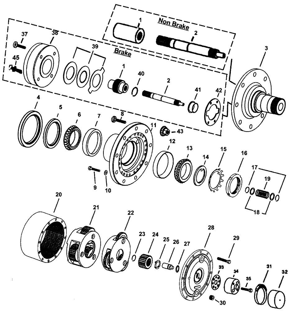 Схема запчастей Case IH PATRIOT NT - (05-001) - POWER WHEEL HUB (AUBURN) - MODEL 7 Hub, Wheel & Tires