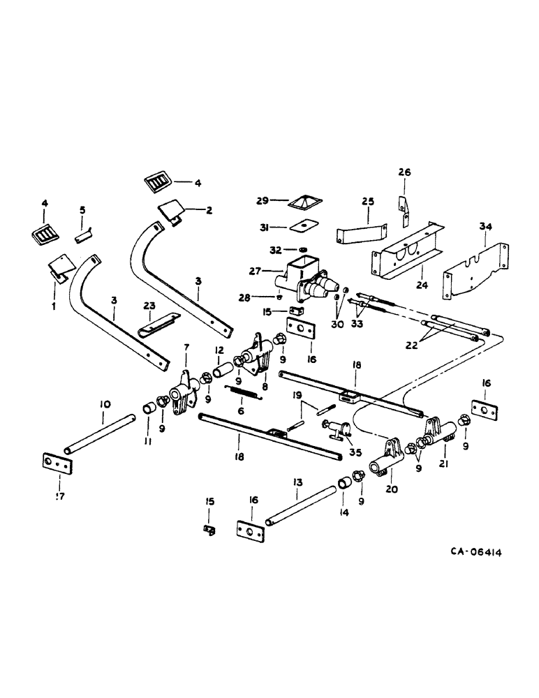 Схема запчастей Case IH 1460 - (04-002) - MASTER BRAKE CONTROLS (5.1) - BRAKES