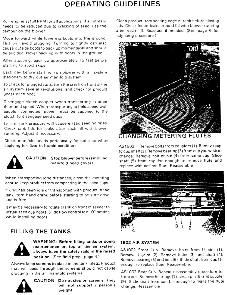 Схема запчастей Case IH AS1002 - (09) - OPERATING GUIDELINES (05) - SERVICE & MAINTENANCE