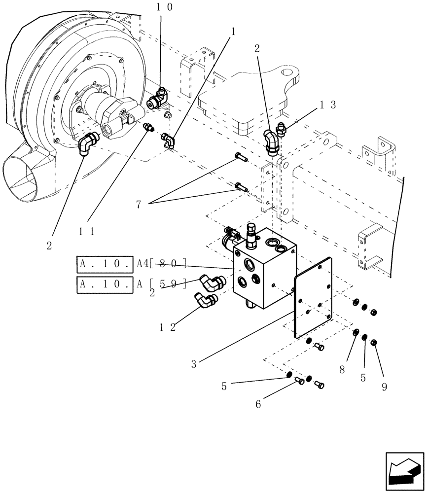 Схема запчастей Case IH 1200PT - (L.10.D[07]) - BULK FILL - PTO 12 ROW & 16 ROW - VALVE BLOCK AND FAN MOTOR DETAIL L - Field Processing