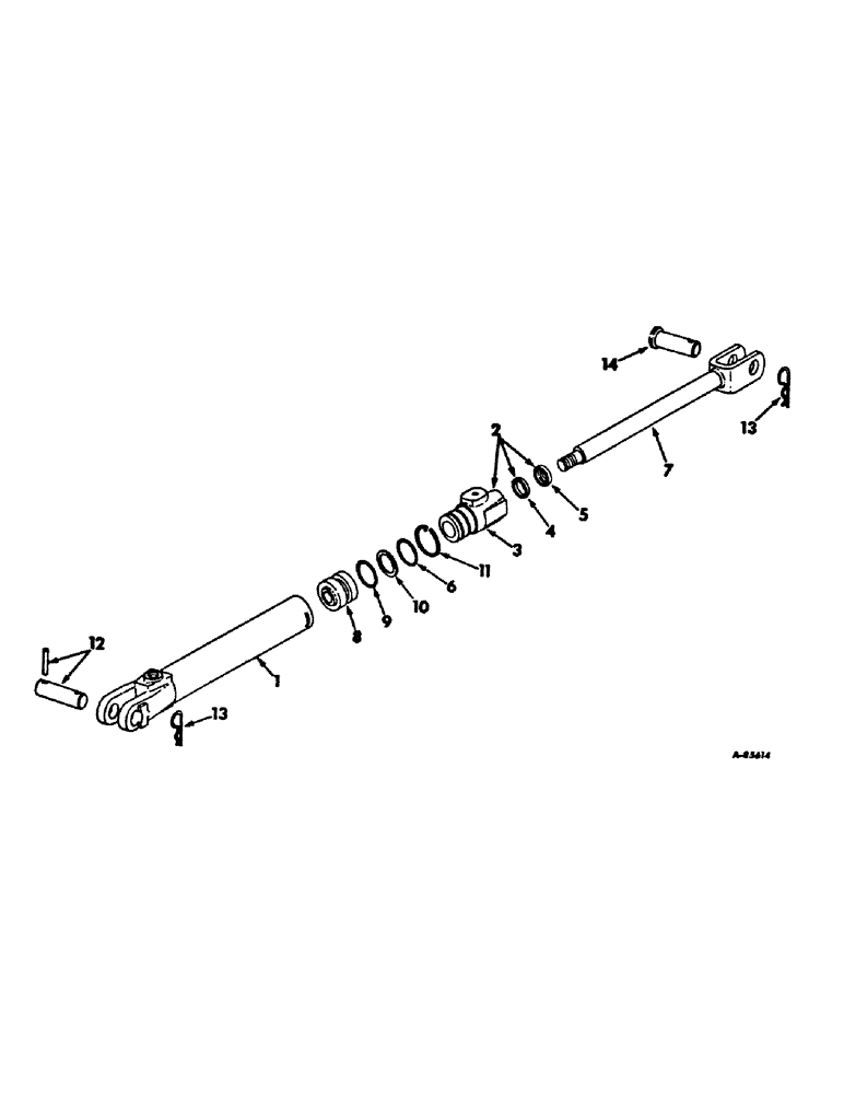 Схема запчастей Case IH 411 - (S-23) - HYDRAULIC CYLINDER, SINGLE-ACTION, 2 X 8 IN. 