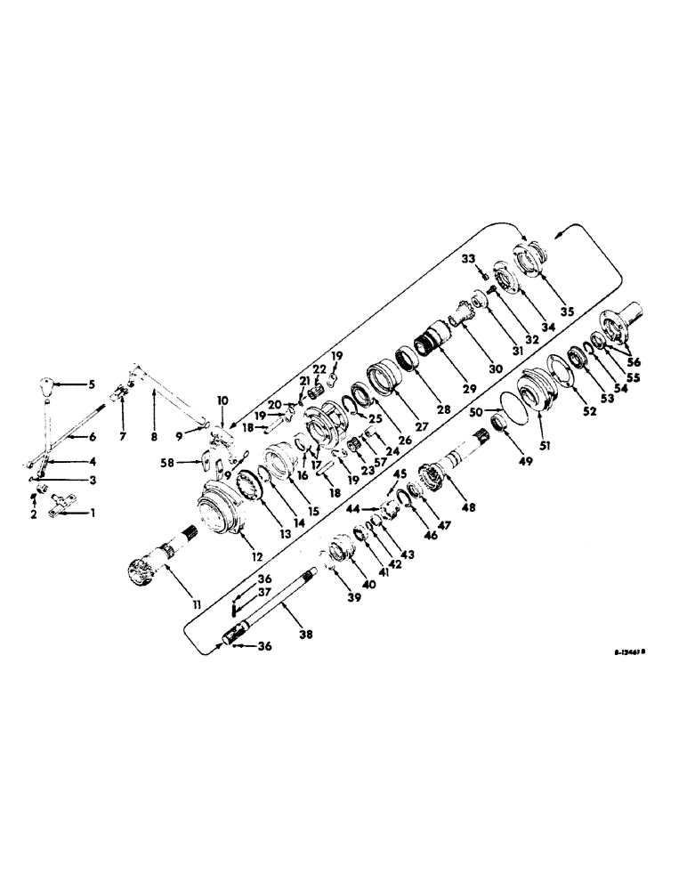 Схема запчастей Case IH 606 - (114) - REAR FRAME AND DRIVING MECHANISMS, FORWARD AND REVERSE DRIVE Rear Frame & Driving Mechanisms