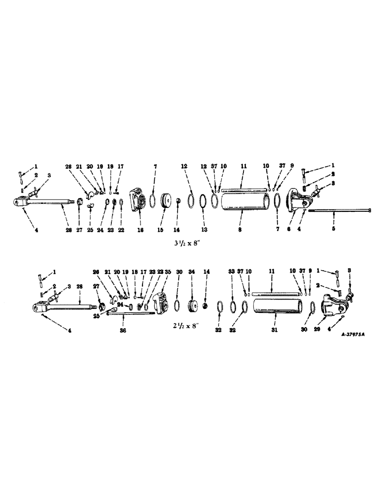 Схема запчастей Case IH 450-SERIES - (367) - HYDRAULIC SYSTEM, HYDRAULIC CYLINDERS (07) - HYDRAULIC SYSTEM