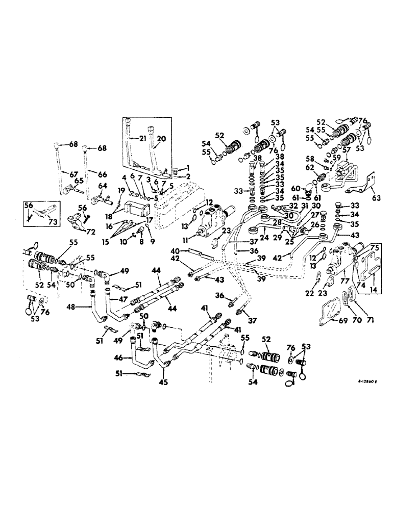 Схема запчастей Case IH 2806 - (F-21) - HYDRAULIC SYSTEM, AUXILIARY VALVES AND TUBES (07) - HYDRAULIC SYSTEM