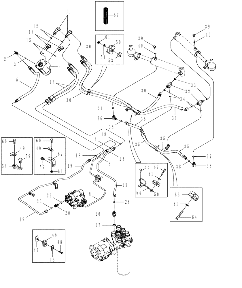 Схема запчастей Case IH MX255 - (05-10) - STEERING SYSTEM - MFD, ASN JAZ126070 (05) - STEERING