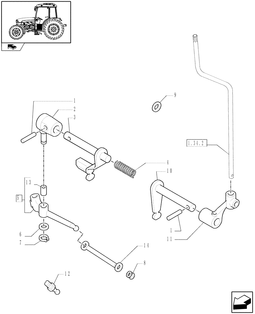 Схема запчастей Case IH FARMALL 75C - (1.29.1[01]) - TRANSMISSION EXTERNAL SHIFTING CONTROLS (03) - TRANSMISSION