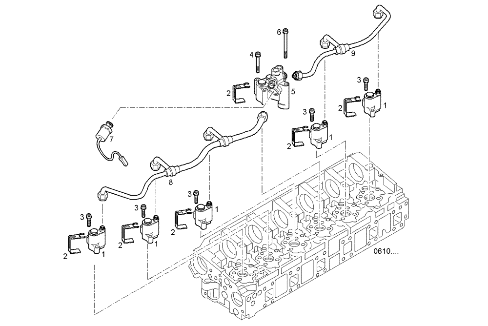 Схема запчастей Case IH F3CE0684B E005 - (3700.007) - ENGINE EXHAUST BRAKE 