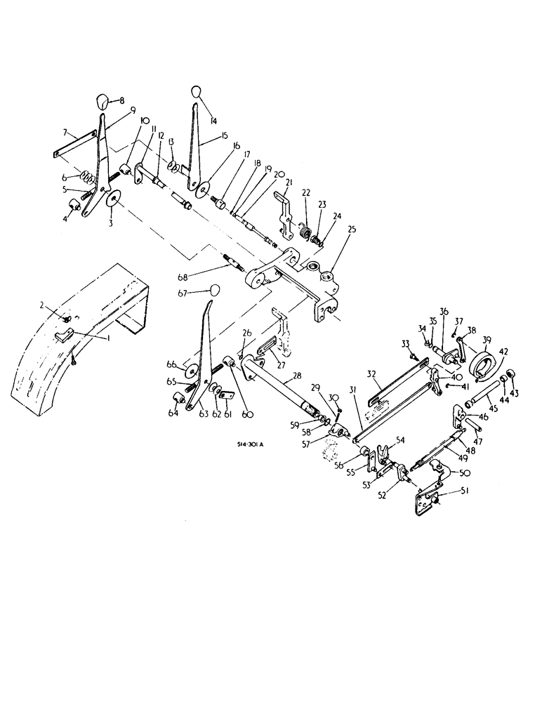 Схема запчастей Case IH 584 - (10-14) - DRAFT CONTROL LINKAGE (07) - HYDRAULICS