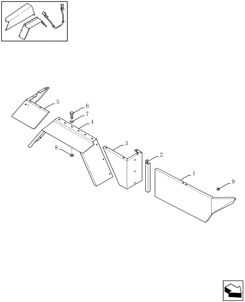 Схема запчастей Case IH LBX431S - (08.010[01]) - LOWER SHIELDS, SINGLE AXLE, RH (08) - SHEET METAL/DECALS