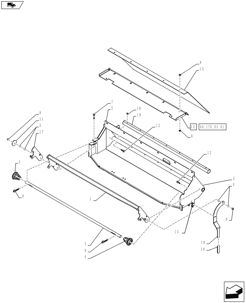 Схема запчастей Case IH RB455A - (68.170.04[02]) - NET WRAP, STATIONARY ROLL & BRAKE TENSION (68) - TYING/WRAPPING