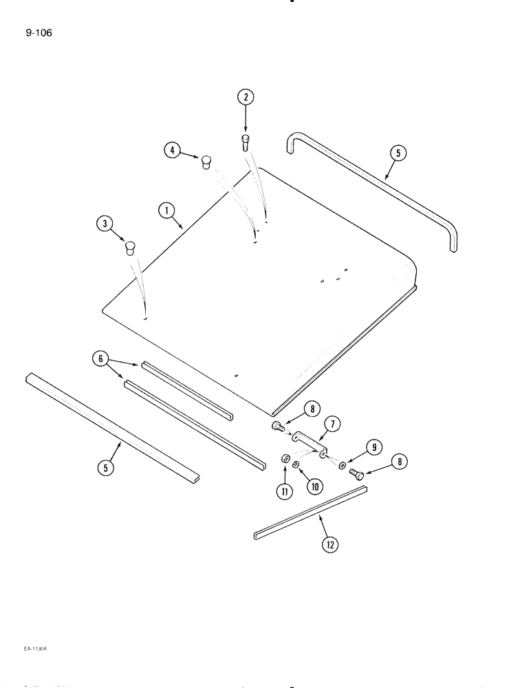 Схема запчастей Case IH 695 - (9-106) - ROLL OVER PROTECTION FRAME, TWO POST ROPS CANOPY (09) - CHASSIS/ATTACHMENTS