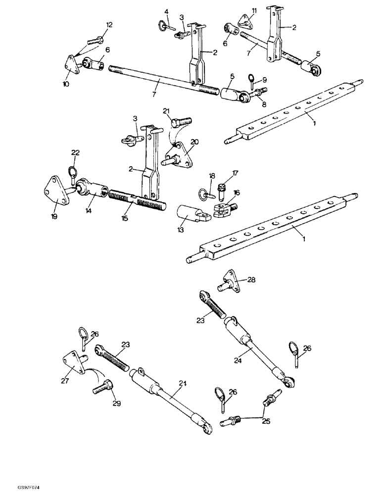 Схема запчастей Case IH 885 - (9-08) - LINKAGE DRAWBAR AND LINKAGE STABILIZERS (09) - CHASSIS/ATTACHMENTS