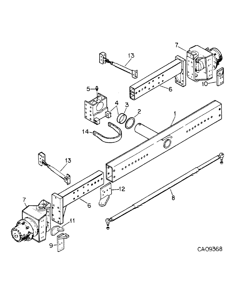 Схема запчастей Case IH 1440 - (15-12) - WHEEL AND TRACTION, POWER GUIDE WHEEL AXLE AND CONNECTIONS, S/N 50025 & ABOVE Wheels & Traction