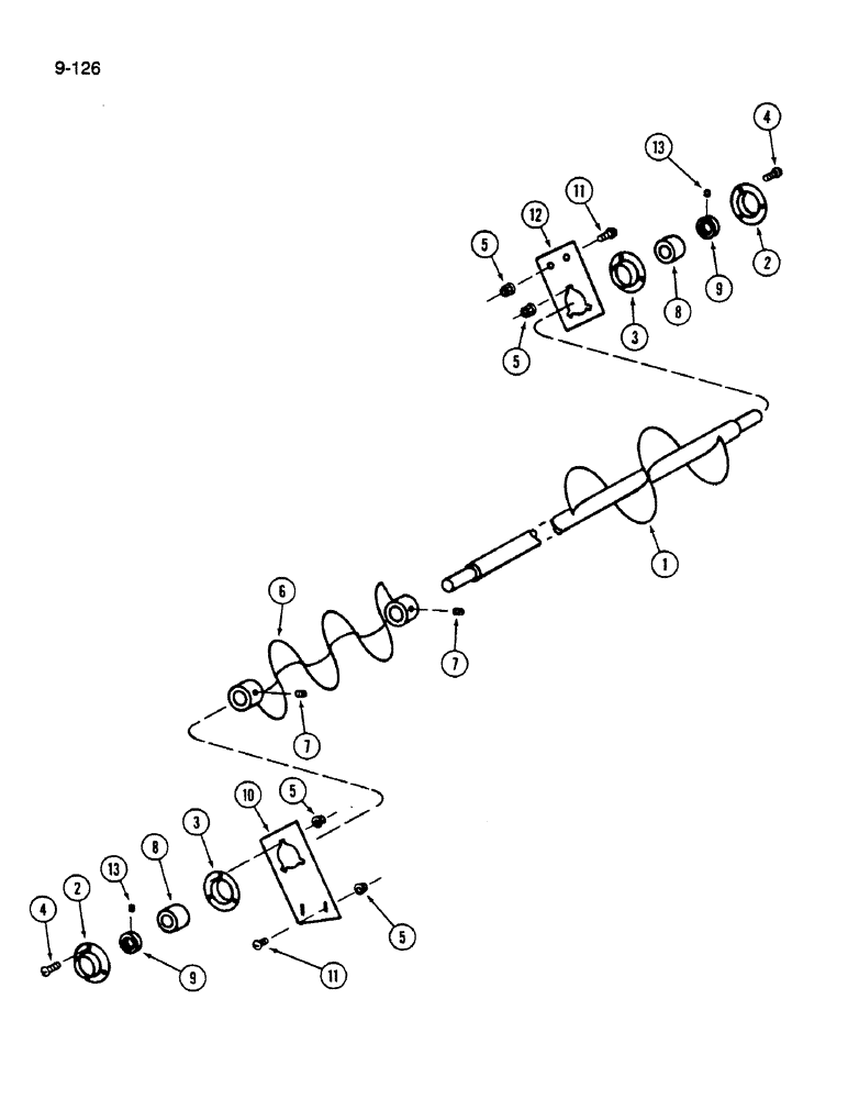 Схема запчастей Case IH 1620 - (9-126) - GRAIN DELIVERY AUGER (16) - GRAIN ELEVATORS & AUGERS