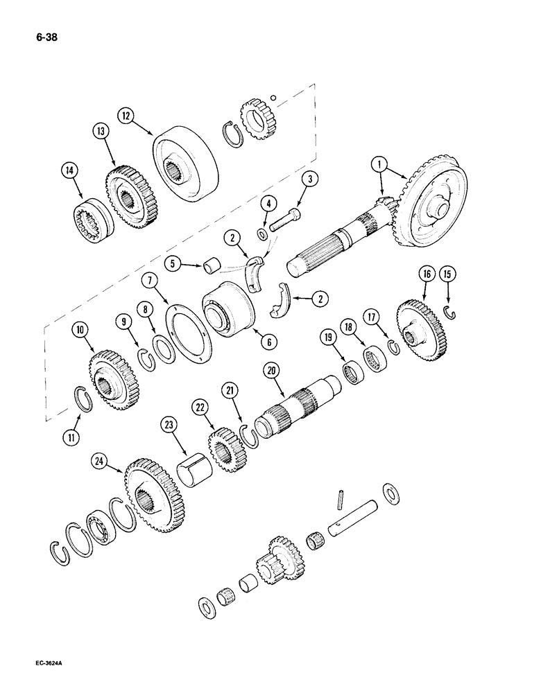 Схема запчастей Case IH 895 - (6-038) - RANGE TRANSMISSION (06) - POWER TRAIN