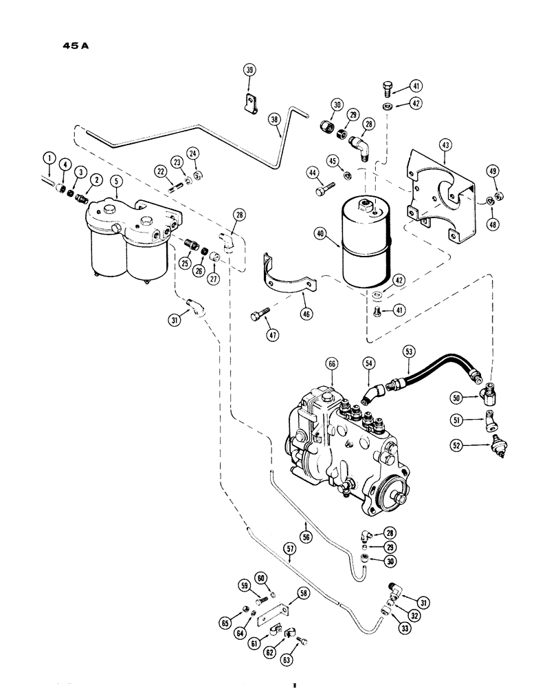 Схема запчастей Case IH 730 SERIES - (045A) - FUEL INJECTION FILTER SYST., 267 & 301 DSL ENGINES, 3 STAGE FILTER SYST, USED PRIOR ENG S/N 2206716 (03) - FUEL SYSTEM