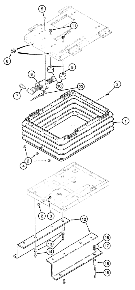 Схема запчастей Case IH 7240 - (9-098) - DELUXE AIR SUSPENSION SEAT, BOOT AND MOUNTS, TRACTOR PIN JJA0061559 AND AFTER (09) - CHASSIS/ATTACHMENTS