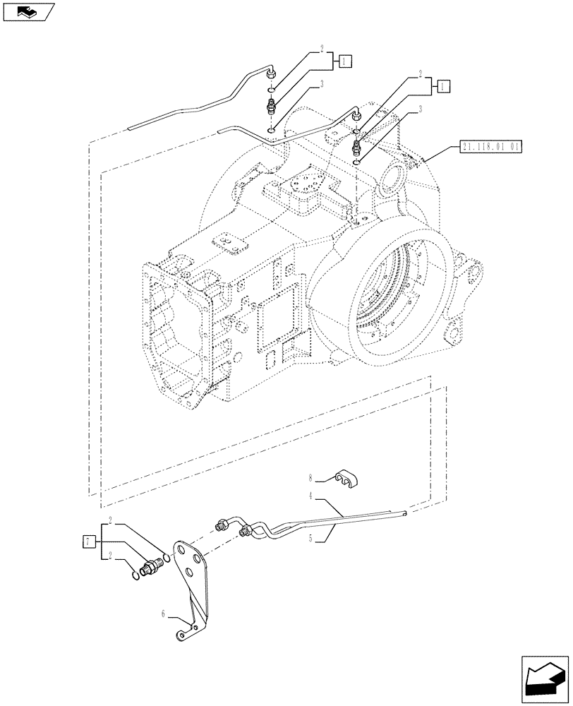 Схема запчастей Case IH PUMA 200 - (33.202.02) - BRAKE PIPING (33) - BRAKES & CONTROLS