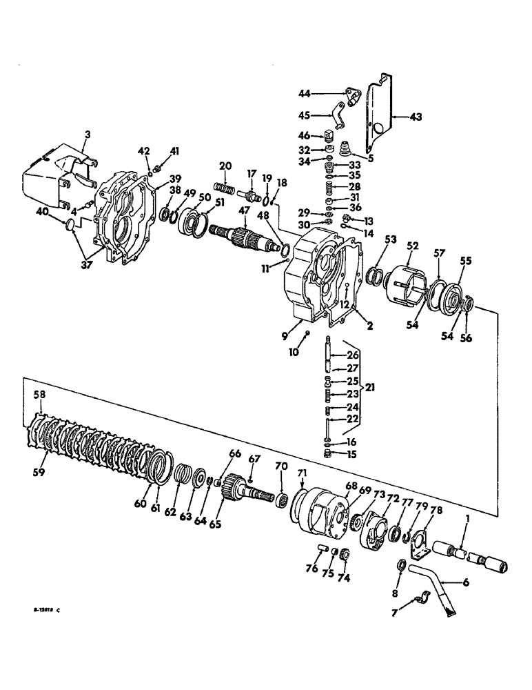 Схема запчастей Case IH 21026 - (07-43) - DRIVE TRAIN, INDEPENDENT POWER TAKE-OFF, SINGLE SPEED (04) - Drive Train