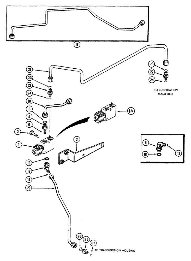 Схема запчастей Case IH 7230 - (8-014) - TRANSMISSION SOLENOID VALVE TUBES, WITH MECHANICAL FRONT DRIVE (MFD) (08) - HYDRAULICS