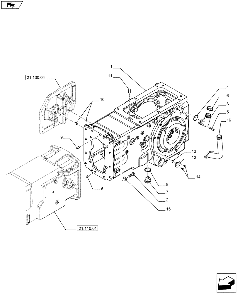 Схема запчастей Case IH FARMALL 75C - (21.118.01) - TRACTOR BODY - REAR TRANSMISSION HOUSING (21) - TRANSMISSION