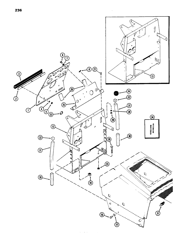 Схема запчастей Case IH 1070 - (236) - INSTRUMENT PANEL (09) - CHASSIS/ATTACHMENTS