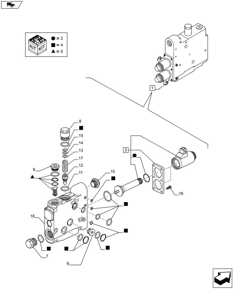 Схема запчастей Case IH PUMA 170 - (35.204.0106[03]) - CONTROL VALVE, COMPONENTS (35) - HYDRAULIC SYSTEMS