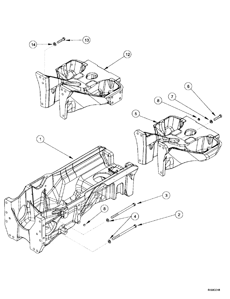 Схема запчастей Case IH MX270 - (9-002) - FRONT FRAME (09) - CHASSIS/ATTACHMENTS