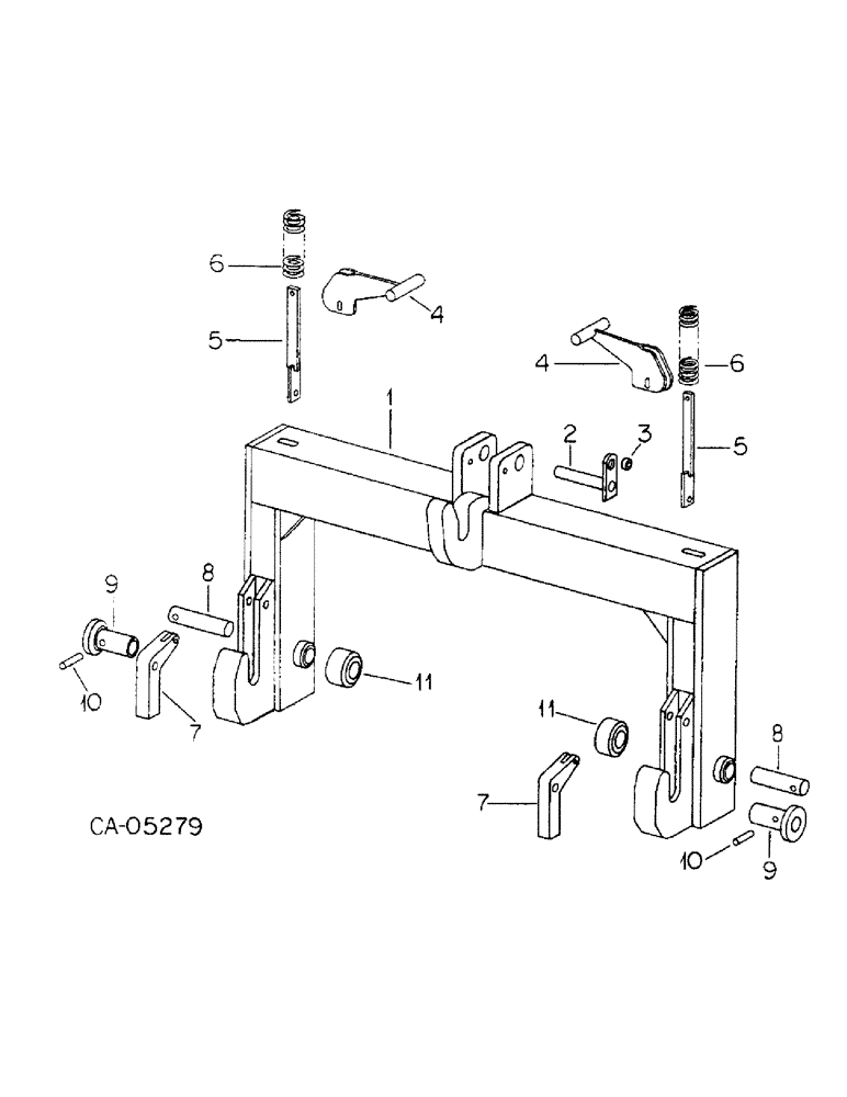 Схема запчастей Case IH 4166 - (09-07) - FRAME, THREE POINT HITCH QUICK COUPLER ATT, CATEGORY III HITCH (12) - FRAME