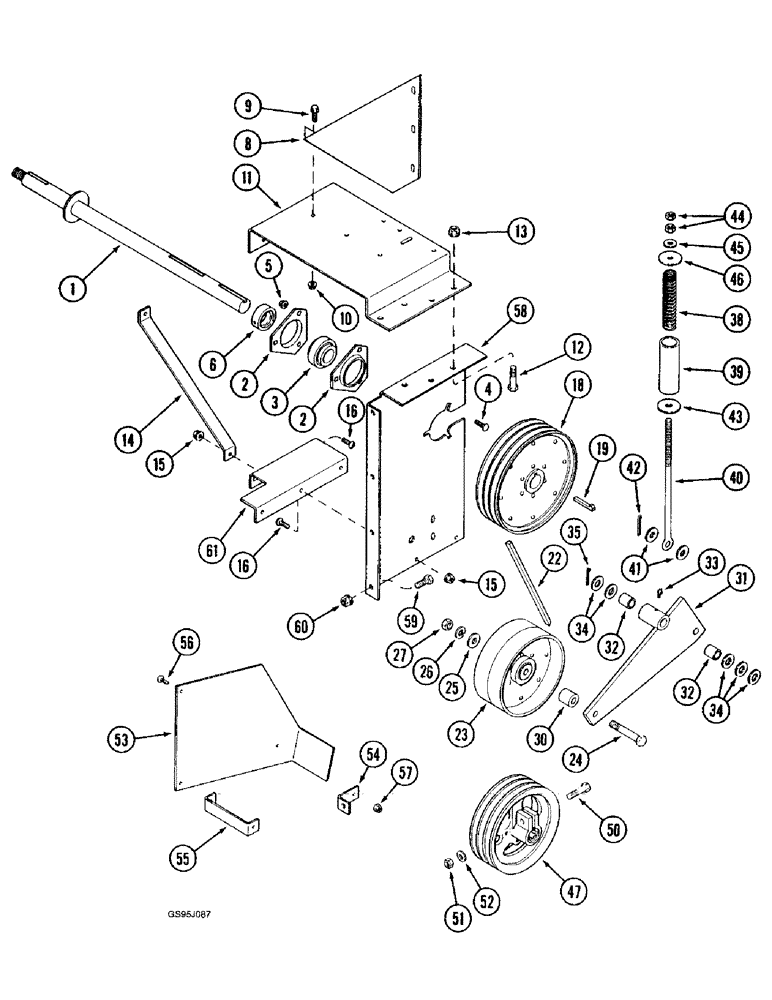 Схема запчастей Case IH 1682 - (9-120) - GRAIN TANK UNLOADER BELT DRIVE, WITH STRAW CHOPPER (09) - CHASSIS ATTACHMENTS