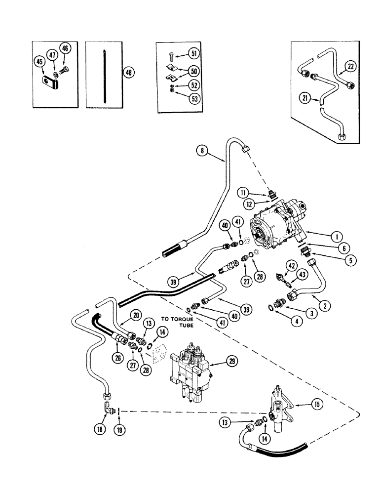 Схема запчастей Case IH 2394 - (8-008) - HYDRAULIC PUMP AND LINES, WITHOUT HITCH, PRIOR TO TRANSMISSION SERIAL NO. 16283224 (08) - HYDRAULICS