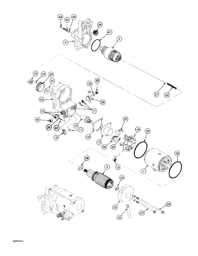 Схема запчастей Case IH 8910 - (4-035A) - STARTER ASSEMBLY, P.I.N. JJA0076314 AND AFTER (04) - ELECTRICAL SYSTEMS