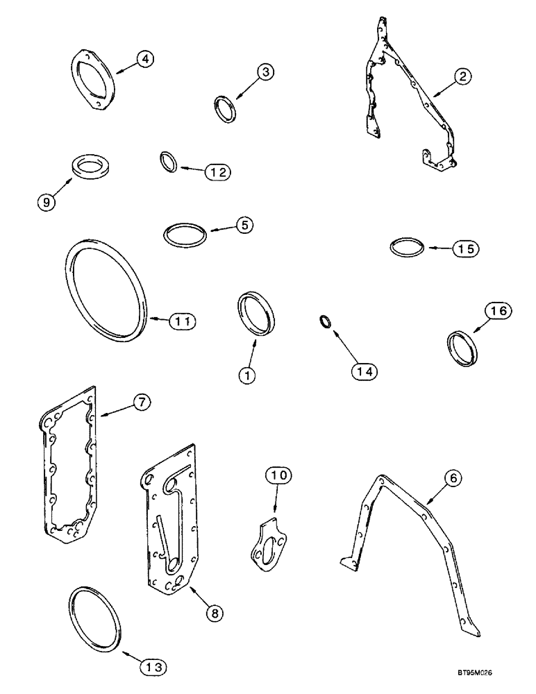 Схема запчастей Case IH 2166 - (2-53E) - CYLINDER BLOCK GASKET KIT, 6TA-830 EMISSIONS CERTIFIED ENGINE, COMBINE P.I.N. JJC0180000 AND AFTER (01) - ENGINE