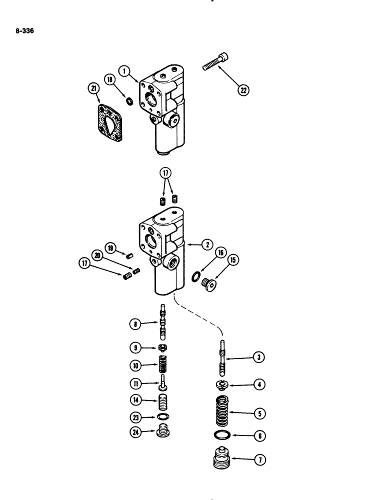 Схема запчастей Case IH 2294 - (8-336) - HYDRAULICS, GEAR AND PISTON PUMP ASSEMBLY (08) - HYDRAULICS