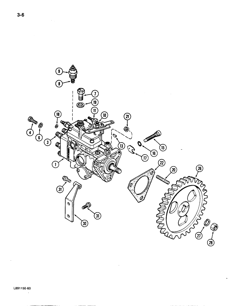 Схема запчастей Case IH 1896 - (3-06) - FUEL INJECTION PUMP AND DRIVE, 6T-590 ENGINE (03) - FUEL SYSTEM