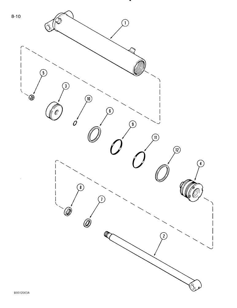 Схема запчастей Case IH 1840 - (8-10) - LIFT CYLINDER ASSEMBLY, FOLDING FRAME, 12 ROW NARROW 