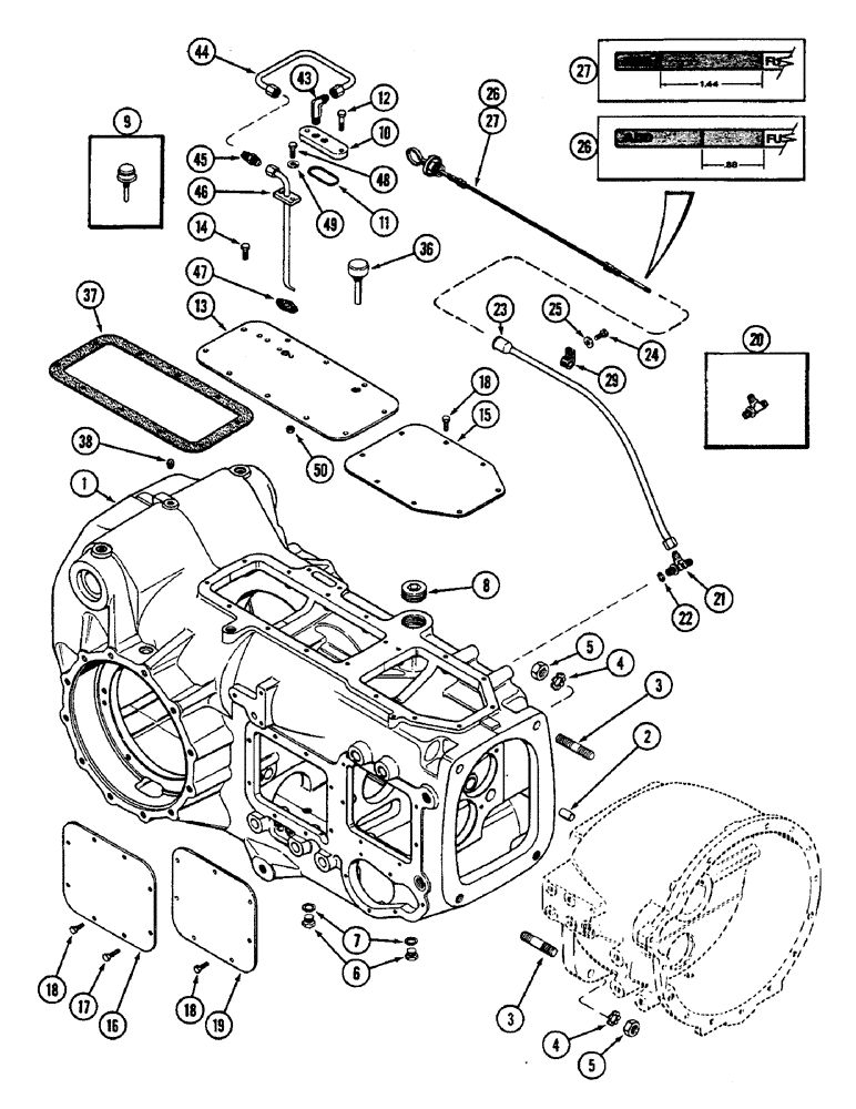 Схема запчастей Case IH 2290 - (6-248) - MECHANICAL SHIFT TRANSMISSION, TRANSMISSION HOUSING (06) - POWER TRAIN