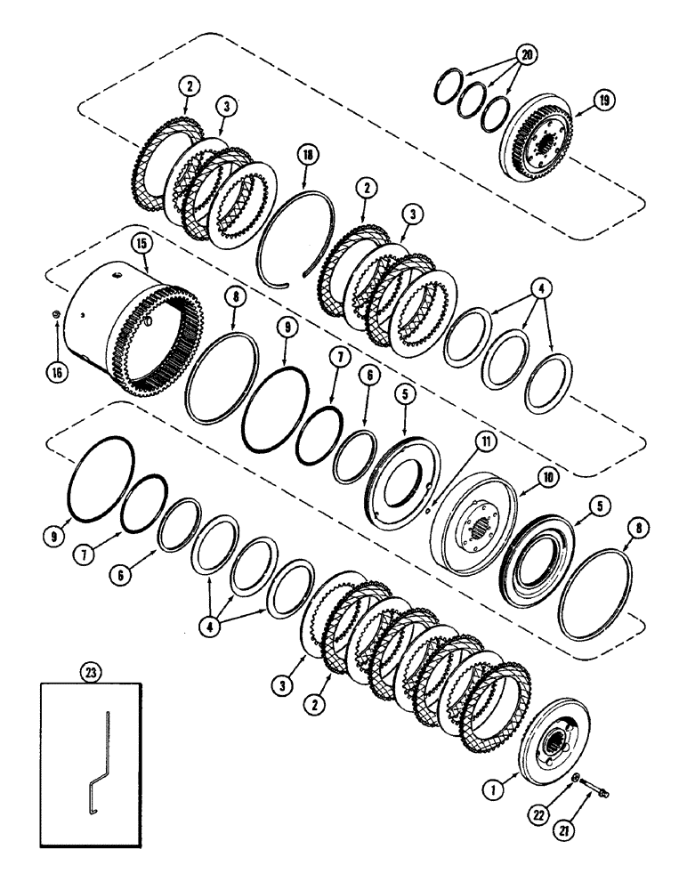 Схема запчастей Case IH 3294 - (6-194) - POWER SHIFT TRANSMISSION, (C2) AND (C3) CLUTCHES, TRANSMISSION S/N 16264554 AND AFTER (06) - POWER TRAIN