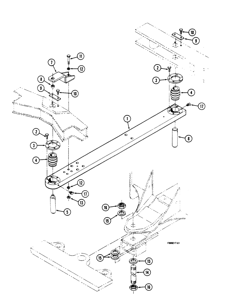 Схема запчастей Case IH 9150 - (9-024) - FRAME CONNECTING LINK AND KING PINS (09) - CHASSIS/ATTACHMENTS