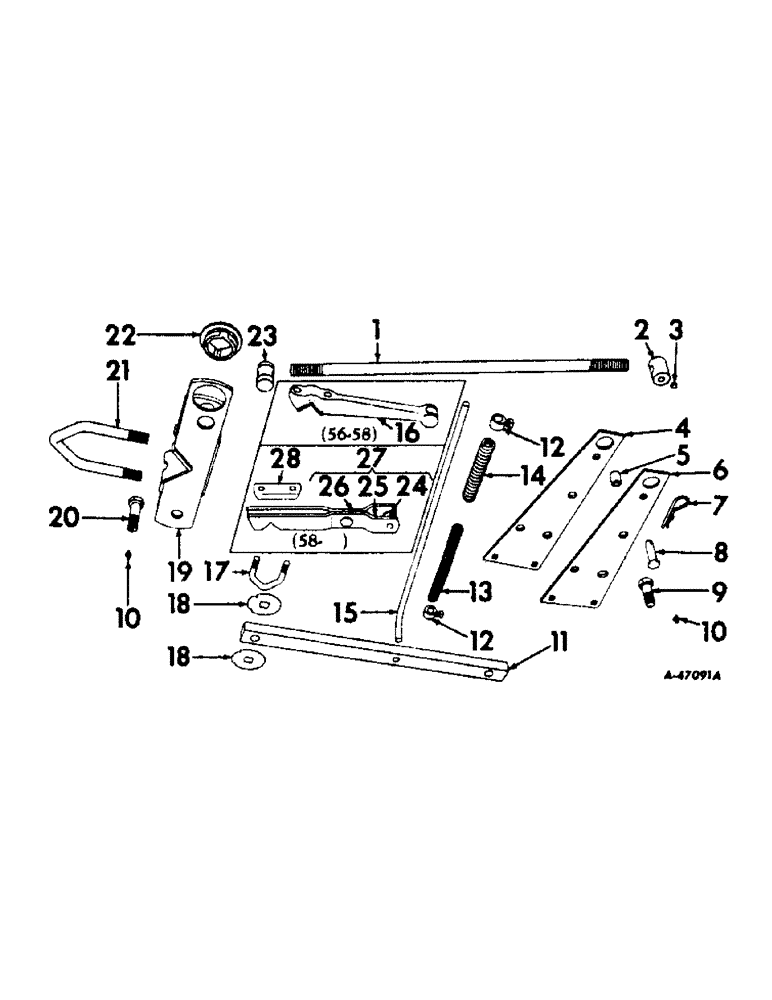 Схема запчастей Case IH 665A - (AE-09) - FIFTH AND SIXTH GANG PARALLEL LINKAGE 