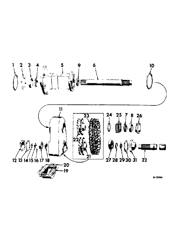 Схема запчастей Case IH HYDRO 70 - (07-34) - DRIVE TRAIN, REAR AXLE, HI-CLEAR TRACTORS (04) - Drive Train