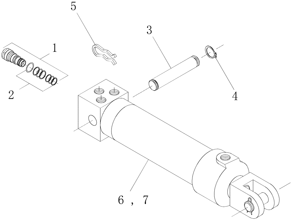 Схема запчастей Case IH 7000 - (B02.05[01]) - Hydraulic Cylinder {Cabin Tilt} (35) - HYDRAULIC SYSTEMS