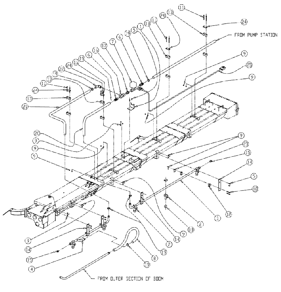 Схема запчастей Case IH 810 - (10-006) - WET BOOM, 2.5", RH, INNER, 70 Wet Kit