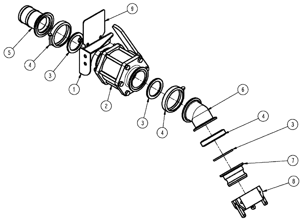 Схема запчастей Case IH SPX3310 - (09-003) - FILL GROUP, 3" PRESSURE Liquid Plumbing