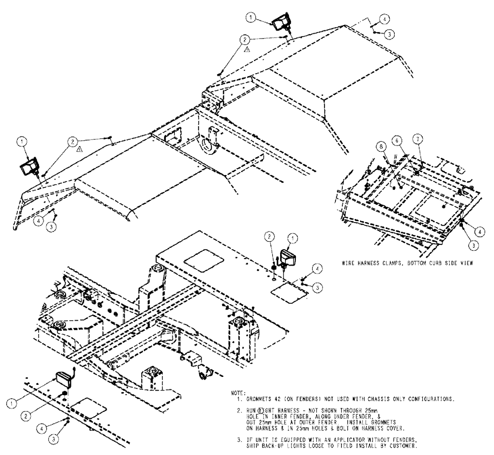 Схема запчастей Case IH TITAN 4020 - (10-011) - LIGHT GROUP, AUX/ BACK UP Options