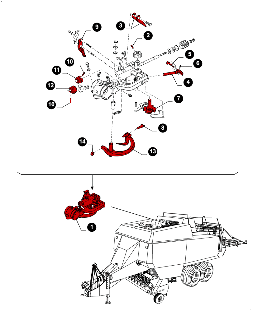 Схема запчастей Case IH LBX332P - (00.00LB007[01]) - MAINTENANCE PARTS, KNOTTERS - D480 (00) - GENERAL