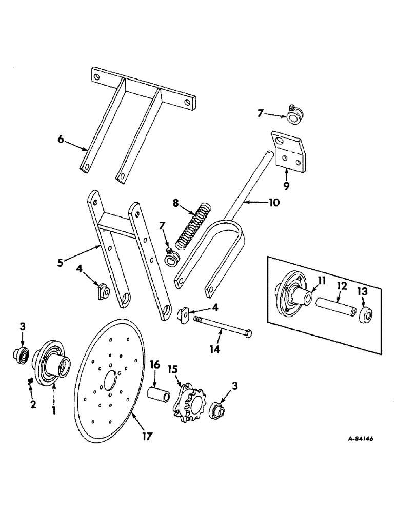 Схема запчастей Case IH 225 - (AA-6) - SPRING LOADER ROLLING GUIDE FIN 